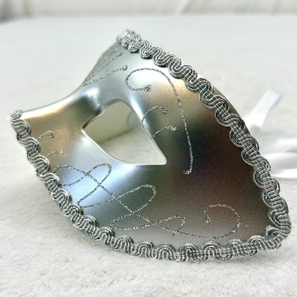 Couple Masquerade Venetian Costume Cosplay Metal Masks Silver White - Picture 8 of 9